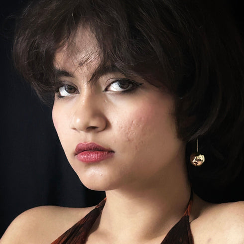 Golden ball drop earrings with hook design, anti-tarnish minimal chic jewelry from Trenzify Store.