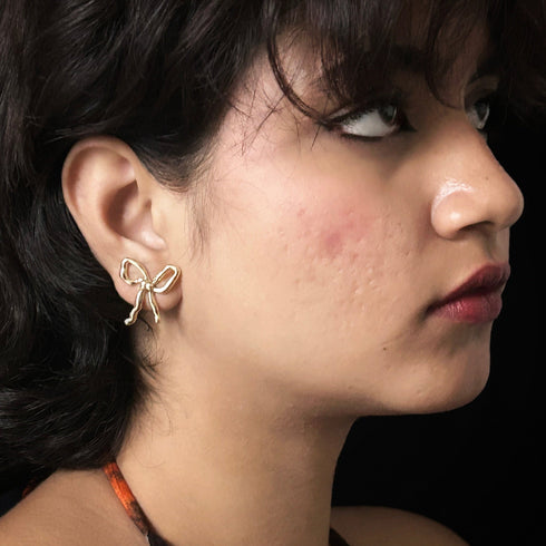 Anti Tarnish Elegant Bow Knot Stud Earrings from Trenzify Store.