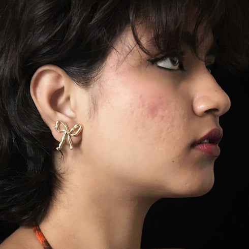 Anti Tarnish Elegant Bow Knot Stud Earrings from Trenzify Store.