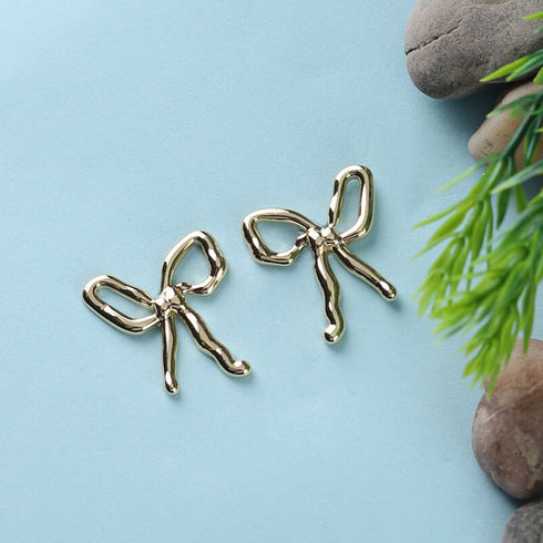 Anti Tarnish Elegant Bow Knot Stud Earrings from Trenzify Store.