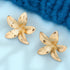 Anti Tarnish Graceful Floral Petal Stud Earrings from Trenzify Store.