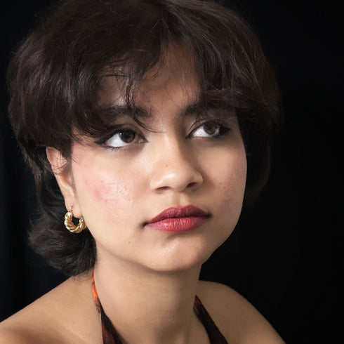 Anti Tarnish Twisted Textured Hoop Earrings from Trenzify Store.