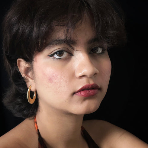 Anti Tarnish Sculpted Oval Drop Earrings from Trenzify Store.