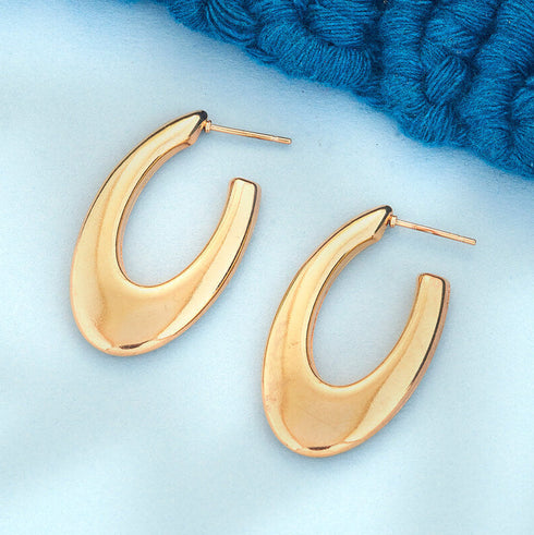 Anti Tarnish Sculpted Oval Drop Earrings from Trenzify Store.