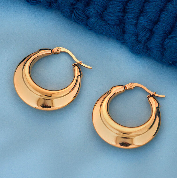 Anti Tarnish Sleek Crescent Hoop Earrings from Trenzify Store.