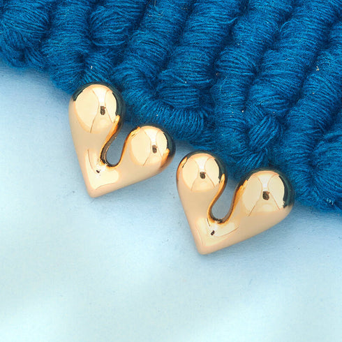 Anti Tarnish Sleek Heart-Shaped Stud Earrings from Trenzify Store.