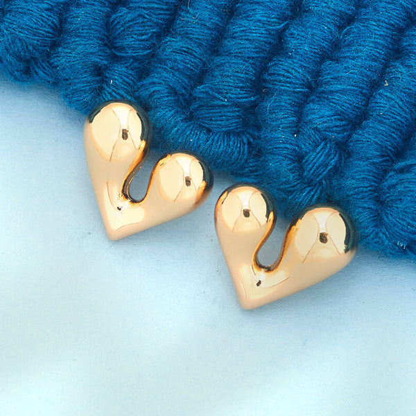Anti Tarnish Sleek Heart-Shaped Stud Earrings from Trenzify Store.