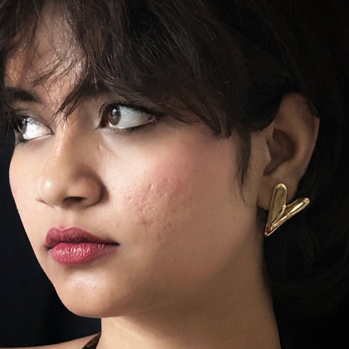 Anti Tarnish Earrings Asymmetrical Heart Stud Earrings from Trenzify Store.