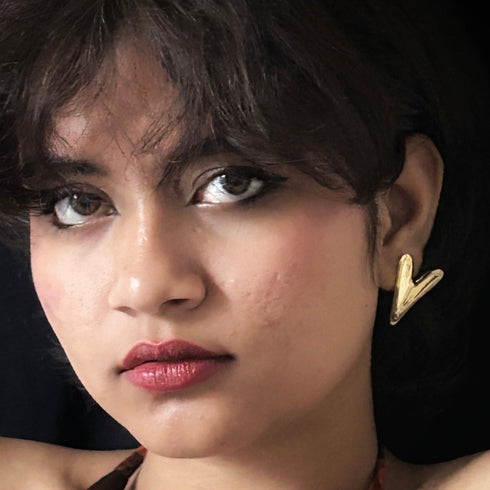Anti Tarnish Earrings Asymmetrical Heart Stud Earrings from Trenzify Store.