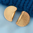 Anti-tarnish golden half-moon earrings with hammered texture, stylish and durable jewelry for women - from Trenzify Store.
