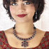 Oxidised Maroon Stone Necklace Set from Trenzify Store.
