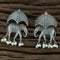 Oxidized Silver Elephant with Umbrella Dangler Earrings from Trenzify Store.