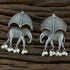 Oxidized Silver Elephant with Umbrella Dangler Earrings from Trenzify Store.