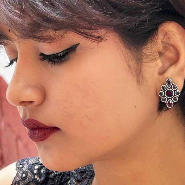 Vintage Gemstone Stud Earrings from Trenzify Store.