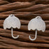Oxidized Silver Umbrella Design Stud Earrings from Trenzify Store.