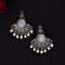 Oxidized Semi-Circular Chandbali Earrings from Trenzify Store.