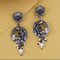 Antique Oxidized Silver-Plated Pearl Dangle Earrings from Trenzify Store.