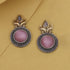 Antique Finish Round Stud Earrings from Trenzify Store.
