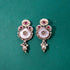 Elegant Silver & Ruby Filigree Drop Earrings from Trenzify Store.