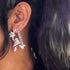 Antique Silver Twin Peacock Jhumka Earrings with Pearl Drops from Trenzify Store.