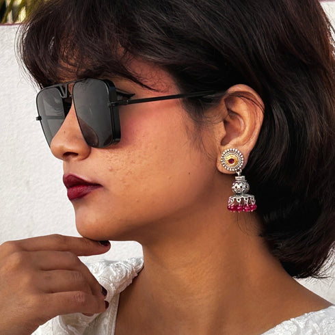 Oxidized Dome Filigree Earrings from Trenzify Store.