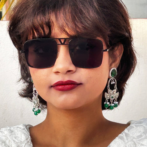 Oxidized Peacock Drop Earrings from Trenzify Store.