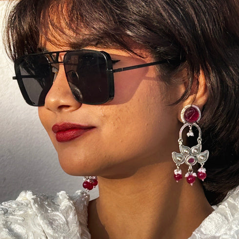 Oxidized Peacock Drop Earrings from Trenzify Store.