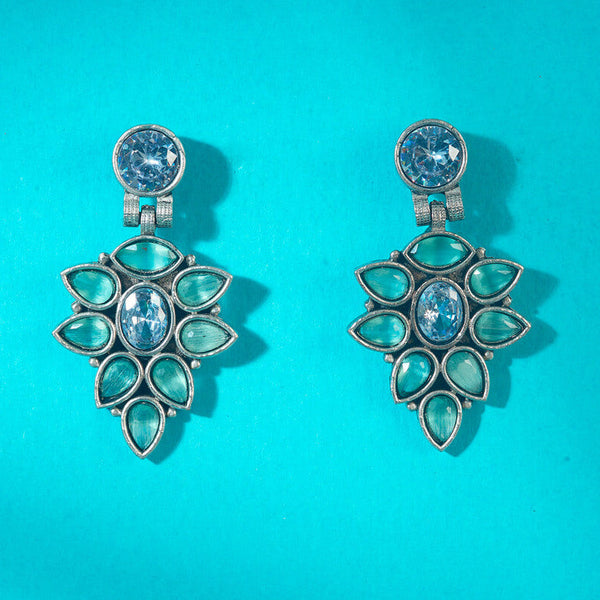 Oxidized Floral Cascade Earrings from Trenzify Store.