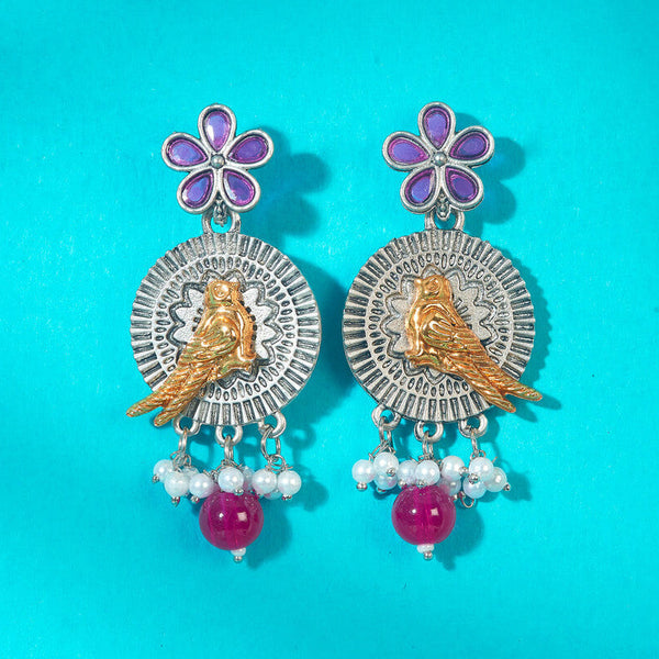 Oxidized Bird Motif Dangler Earrings from Trenzify Store.