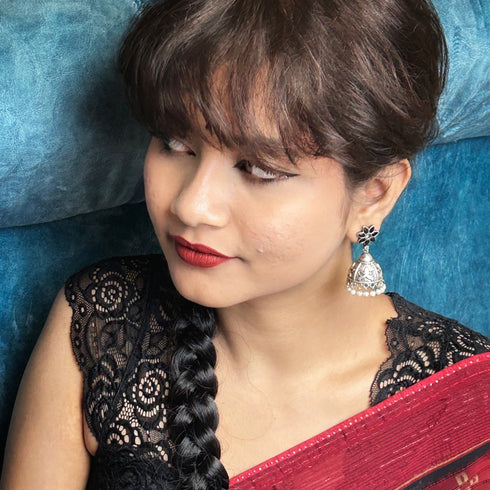 Oxidized Dome Jhumka Earrings from Trenzify Store.