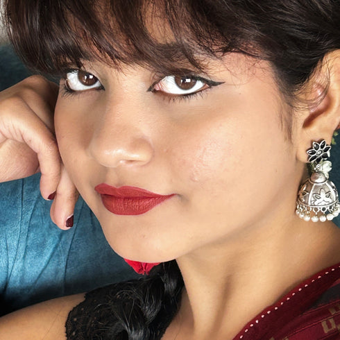Oxidized Dome Jhumka Earrings from Trenzify Store.