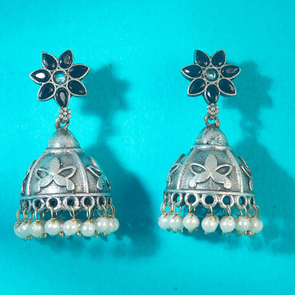 Oxidized Dome Jhumka Earrings from Trenzify Store.