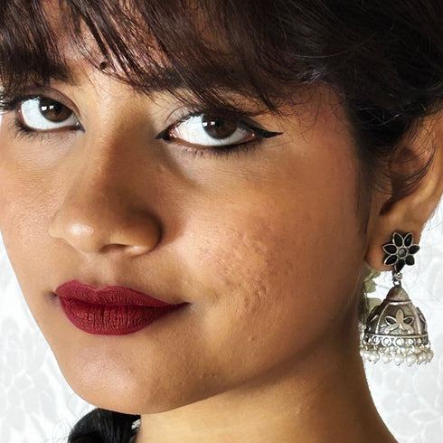 Oxidized Dome Jhumka Earrings from Trenzify Store.