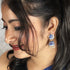 Elegant Blue Meenakari Jhumkas from Trenzify Store.