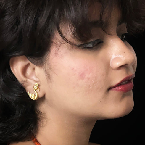 Anti Tarnish Regal Peacock-Inspired Stud Earrings from Trenzify Store.