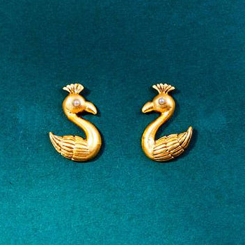 Anti Tarnish Regal Peacock-Inspired Stud Earrings from Trenzify Store.