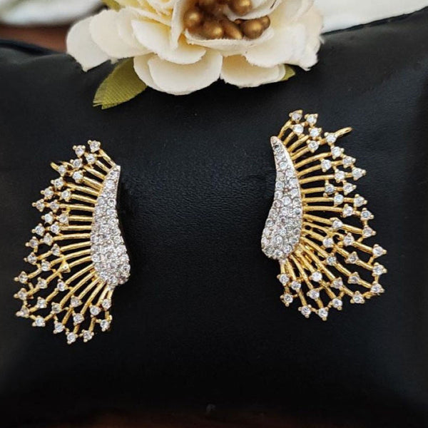 Elegant Gold-Plated Diamond-Style Earrings from Trenzify Store.