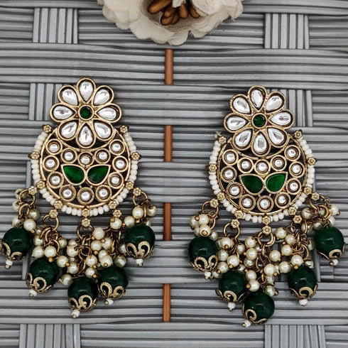 Kundan Pearl Chandbali Earrings from Trenzify Store.