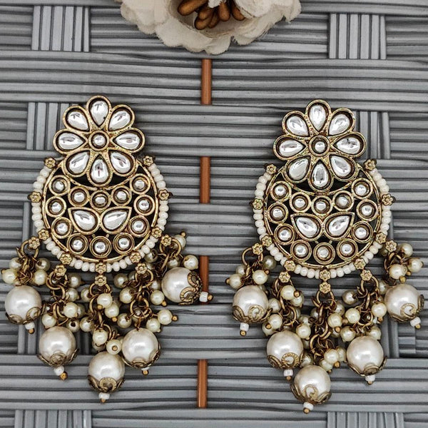 Kundan Pearl Chandbali Earrings from Trenzify Store.