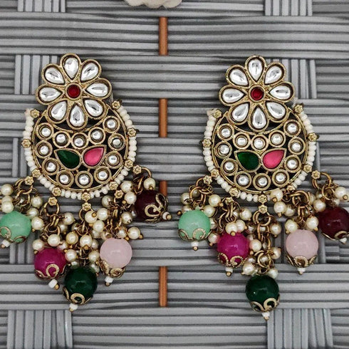 Kundan Pearl Chandbali Earrings from Trenzify Store.