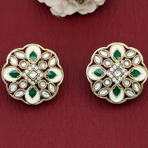 Regal Kundan Blossom Studs from Trenzify Store.
