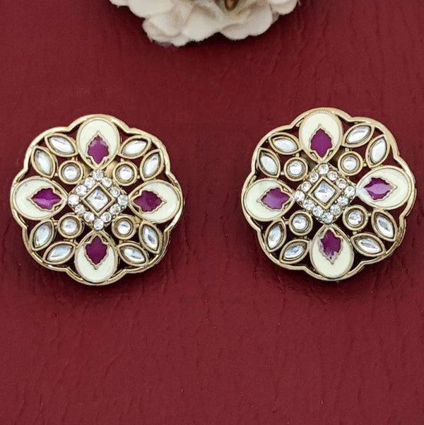 Regal Kundan Blossom Studs from Trenzify Store.