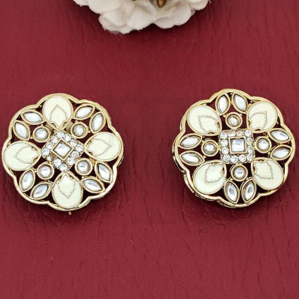 Regal Kundan Blossom Studs from Trenzify Store.