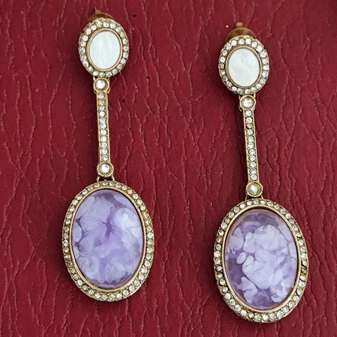 Oval Stone Drop Earrings from Trenzify Store.