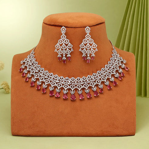 Beautiful American Diamond Necklace Set for Women from Trenzify Store.
