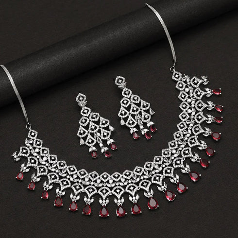 Beautiful American Diamond Necklace Set for Women from Trenzify Store.