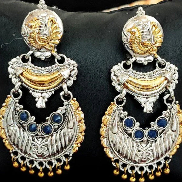 Oxidised Dual-Tone Crescent Earrings from Trenzify Store.