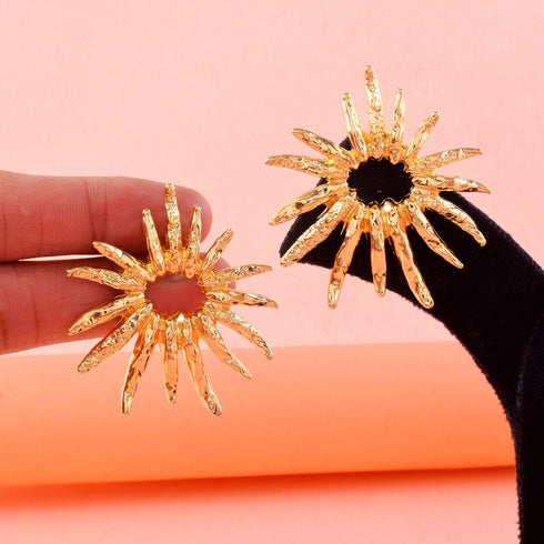 Gold Radiant Sunburst Earrings