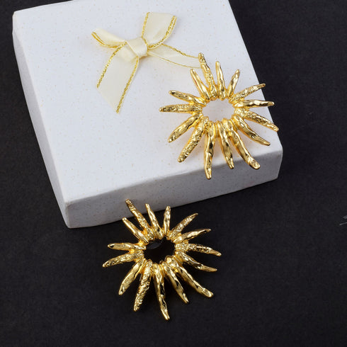 Gold Radiant Sunburst Earrings