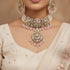 Pink Kundan bridal necklace set with earrings and maang tikka from Trenzify Store